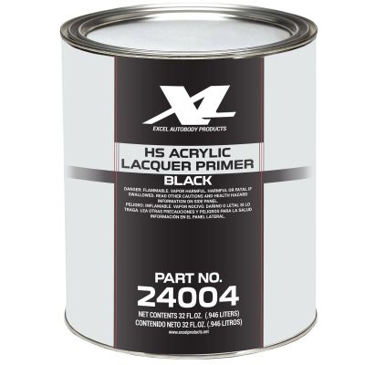XLB24004 image(0) - Excel Auto Body Products High Solids Acrylic Lacquer Primer-Black-QT