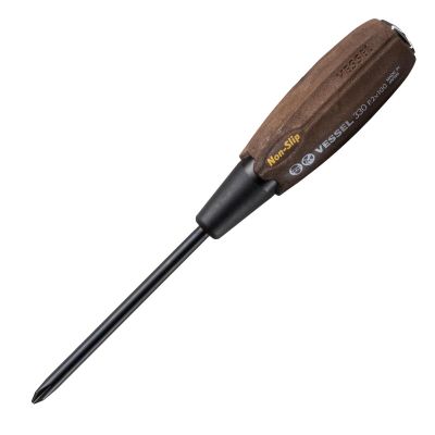 VES330P2100 image(0) - Vessel Tools No.330 Wood-Compo Tang-Thru Screwdriver PH2x100