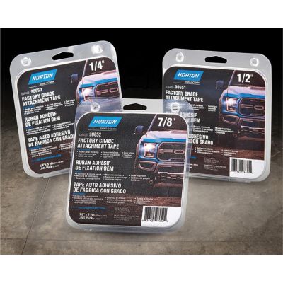 NOR98652 image(0) - Norton 98652 Factory Grade Attachment Tape, 5 yd x 7/8 in x 0.043 in, Polypropylene Backing, Black/Blue