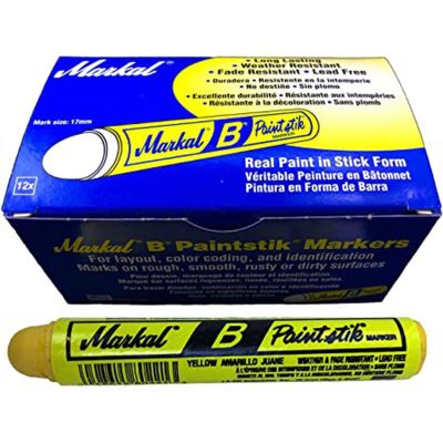 MKL080221 image(0) - Markal / Laco Paintstik B, Yellow Solid Paint Marker (12/box, 144/cs)