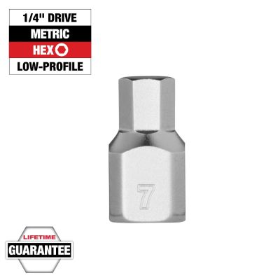 MLW45-34-1134 image(0) - Milwaukee Tool 1/4 Inch Drive 7mm Low-Profile Hex Bit Socket