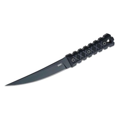 CRK2927 image(0) - CRKT (Columbia River Knife) HZ6 SK-5 Powder Coat Plain Blade Fixed Blade Knife with Sheath G10 Handle - Black