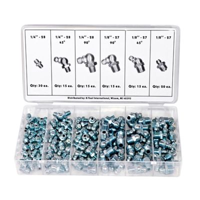 KTI00074 image(0) - K Tool International 110 Piece Hydraulic Grease Fitting Assortment