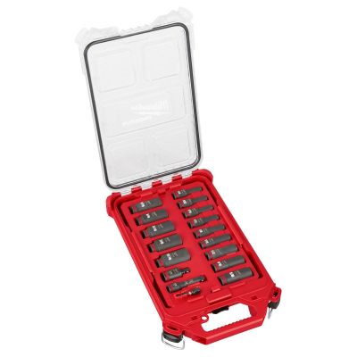 MLW49-66-6800 image(0) - Milwaukee Tool SHOCKWAVE Impact Duty Socket 3/8&rdquo; Dr 17PC SAE PACKOUT Set