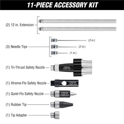 LEGAG1211FZ image(0) - Legacy Manufacturing Flexzilla&reg; X3 Blow Gun Kit 11-Piece, ZillaGreen&reg;