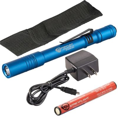 STL66139 image(0) - Streamlight Stylus Pro USB LED 350 Lumen Penlight with 120V AC Charge Cord - Blue