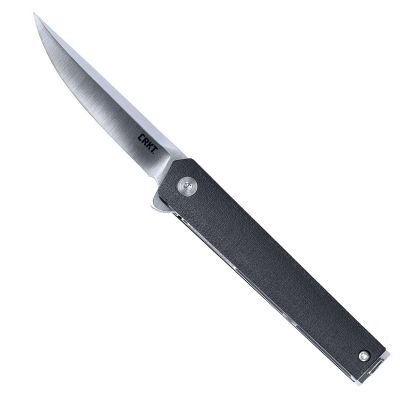 CRK7095KX image(0) - CRKT (Columbia River Knife) CEO Compact 1.4116 Satin Plain Blade Folding Knife with Liner Lock Glass-Reinforced Nylon Handle - Black