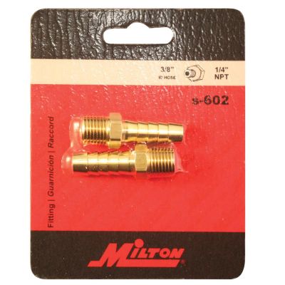 MILS602 image(1) - Milton Industries 1/4" M. End, 3/8" ID Hose, 2/cd