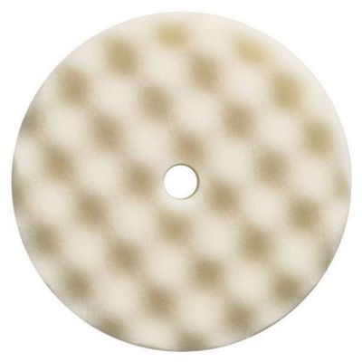 PES890171 image(0) - Presta 890171 Single Sided Heavy Cut Cutting Pad, 8-1/2 in Dia, Hook and Loop Attachment, Foam Pad, White