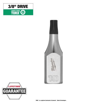 MLW45-34-1157 image(0) - Milwaukee Tool 3/8 Inch Drive T40 Tamper Proof TORX Bit Socket
