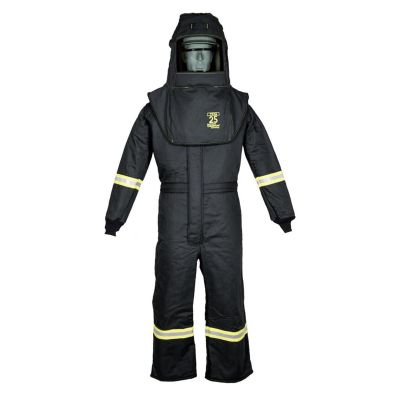 OBRTCG3A-L image(0) - OBERON Suit Kit - Arc Flash - 25 Cal TCG - Comes with Hood and Coveralls - Color: Black - Size: Large