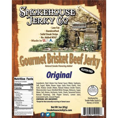 THS610079-544406 image(0) - Tender Heifer Snack Co. Original Brisket Beef Jerky - GLUTEN FREE - 3 oz