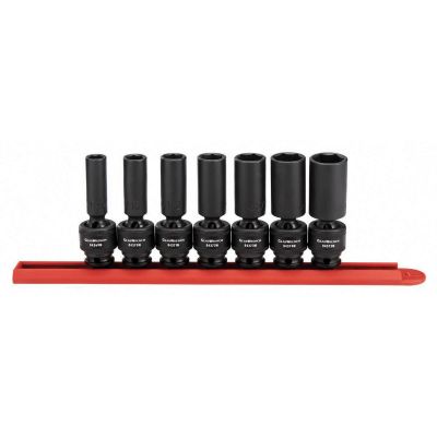 KDT84923N image(0) - GearWrench 7 Piece 3/8 Inch Drive 6 Point Deep Universal Impact SAE Socket Set
