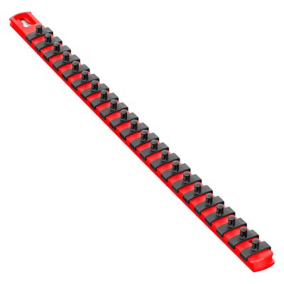 ERN8400 image(1) - Ernst Mfg. 18&rdquo; Socket Organizer and 22 Twist Lock Clips - Red - 1/4&rdquo;
