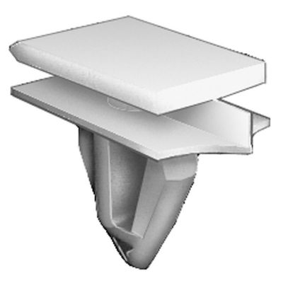 AVC20607 image(0) - AUVECO 20607 Rocker Panel Molding Clip, (12 x 20 mm Top x 12 x 24 mm Bottom) Head x 14 mm L Stem, Nylon, White