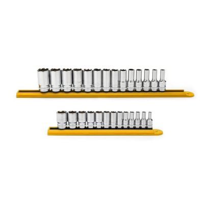 KDT86541-06 image(0) - GearWrench 27 Piece 1/4 Inch and 3/8 Inch Drive 6 Point Mid Length Metric Socket Set