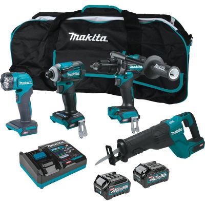 MAKGT401M1D1 image(0) - Makita 40V max XGT® Brushless Cordless 4 Pc. Combo Kit, GPH01, GDT01, GRJ01, ML001G, bag (2.5Ah/4.0Ah)
