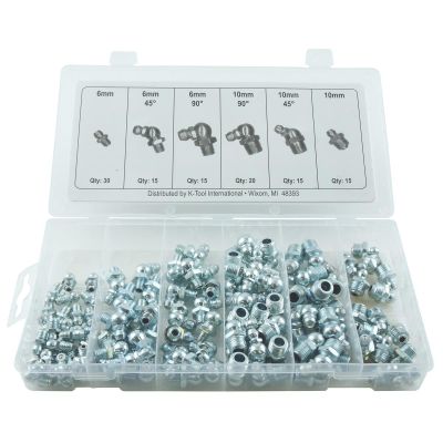 KTI00096A image(0) - K Tool International 140 Piece Metric Grease Fitting Assortment