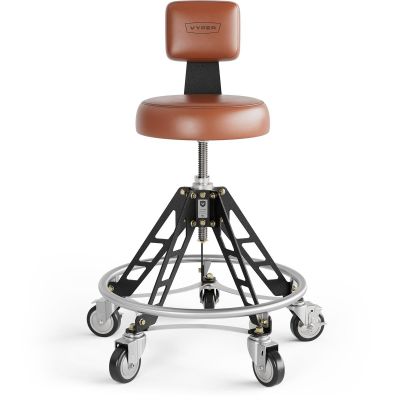 VYPESM-BR-B-ACM image(0) - Vyper Industrial 400 lb Capacity Elevated Steel Max Acme Rod Shop Chair - Brown/Black