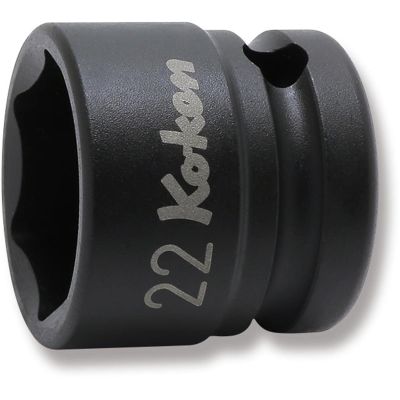 KKN14401MS-22 image(0) - Ko-ken USA 14401MS-22 1/2 Sq. Dr. Socket 22mm 6 point Length 28.5mm Thin walled