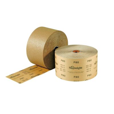 SUA22203 image(0) - Sunmight USA Corporation Gold 22203 Open Coated Sheet Roll, 2-3/4 in W x 25 yd L, P40 Grit, Premium Aluminum Oxide Abrasive