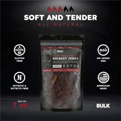 BLOISN-HOTBR-712 image(0) - BULK Jerky Hot Teriyaki Brisket Beef Jerky - 7 ounce package (12 packages)