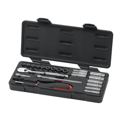 KDT80325 image(0) - GearWrench 22 Piece 1/4 Inch Drive 6 & 12 Point Standard & Deep SAE Mechanics Tool Set