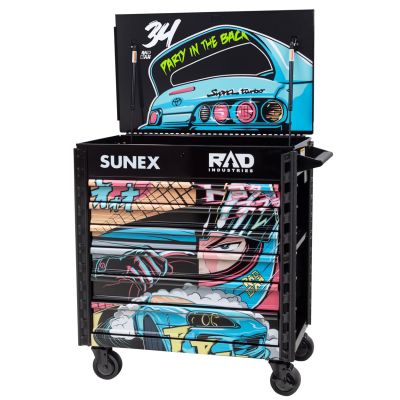 SUN8057XTBKRADDAN image(0) - SUNEX Premium Full-Drawer Service Cart - RAD DAN Burkett Signature Design - Black