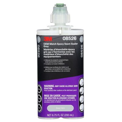 MMM08526 image(0) - 3M OEM Match Epoxy Seam Sealer 08526, Gray, 200 ml Cartridge, 6/Case
