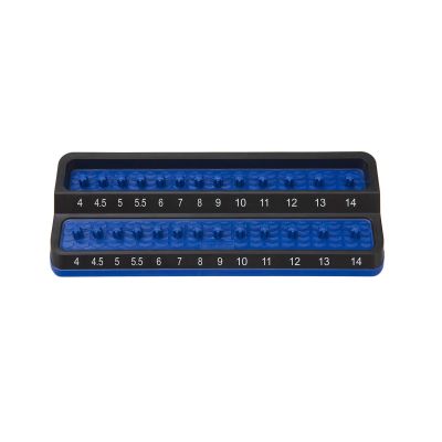 MTSPSH25M-BLU image(0) - Mechanic's Time Savers 1/4 in. Metric Peg Socket Holder, Blue