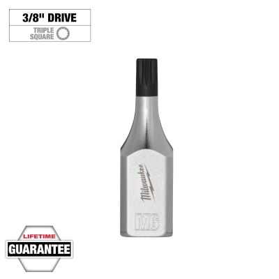 MLW45-34-1140 image(0) - Milwaukee Tool 3/8 Inch Drive 6mm Triple Square Bit Socket