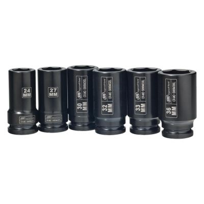 IRTSK6M6LN image(1) - Ingersoll Rand 3/4" Drive Hex Deep Metric Impact Socket Set, 6-Piece