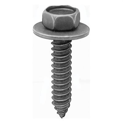 AVC12354 image(0) - AUVECO 12354 Hex Head Sems A/AB Point Tapping Screw, M6.3 x 1.81 mm Screw x 30 mm L x 10 mm Across Flats, Steel