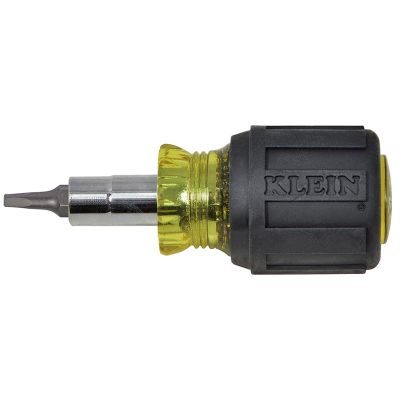 KLE32562 image(0) - Klein Tools Multi-Bit Screwdriver / Nut Driver, 6-in-1, Stubby, Ph, Sl, Sq Bits