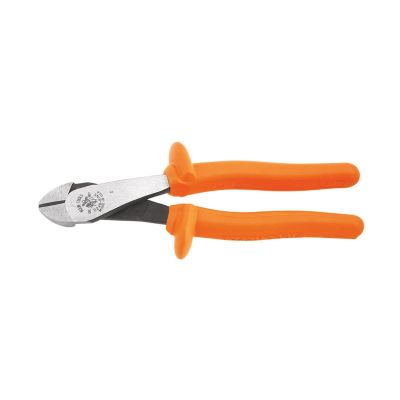KLED2488INS image(0) - Klein Tools Diagonal Cutting Pliers, Insulated, High-Leverage, Angled Head, 8-Inch