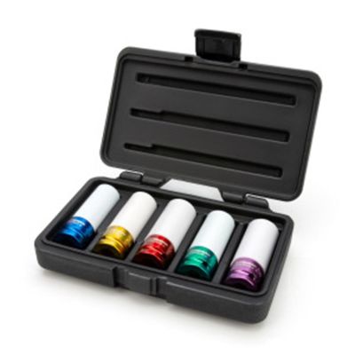 JSP95615 image(0) - J S Products (steelman) 1/2-Inch Drive Sleeved Impact Socket Set, 5-Piece