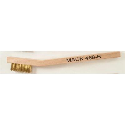 MAB468-B image(0) - Mack Brushes 468/B 468 Series Welder Mini Scratch Brush, 7-3/4 in OAL, Brass, Wood Handle