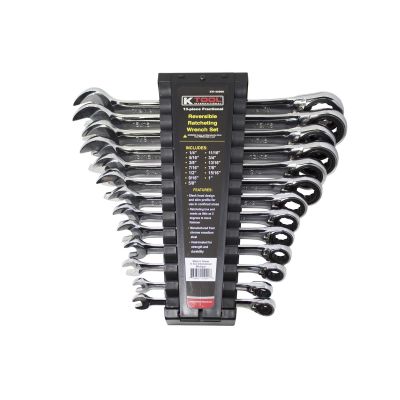 KTI45900 image(0) - K Tool International Wrench Set 13 Piece SAE Ratcheting Reversible