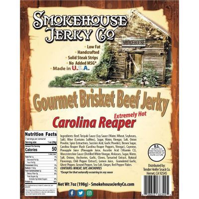 THS663495 image(0) - Tender Heifer Snack Co. Carolina Reaper Gourmet Beef Brisket Jerky - 7 Ounce