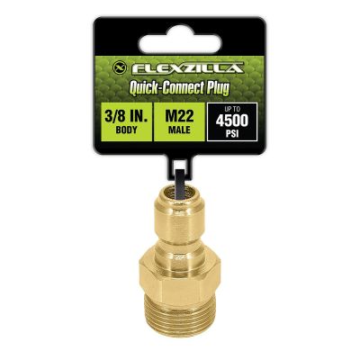 LEGPW3491 image(0) - Flexzilla Quick-Connect Plug, 3/8" Body x M22 Male, Steel