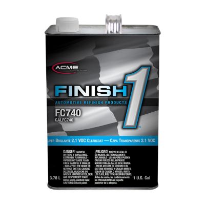 FNHFC740-1 image(0) - Finish 1 Automotive Refinish Products FC740-1 High Solid 2.1 VOC Super Brillante Clearcoat, 1 gal Can, Gloss, 4:1 Mixing