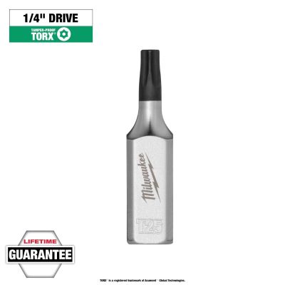 MLW45-34-1154 image(0) - Milwaukee Tool 1/4 Inch Drive T25 Tamper Proof TORX Bit Socket