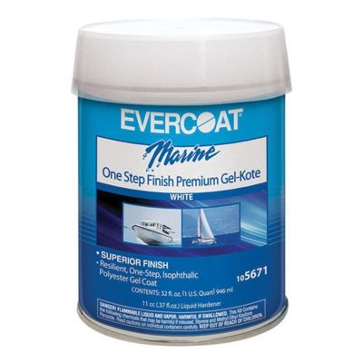 FIB5671 image(0) - Fibre glass Evercoat 105671 One Step Finish Premium Gel-Kote, 1 qt Can, High Gloss White, Thick Liquid