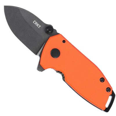 CRK2486 image(0) - CRKT (Columbia River Knife) Squid Compact D2 Stonewash Plain Blade Assisted Folding Knife with Frame Lock G10 Handle - Orange