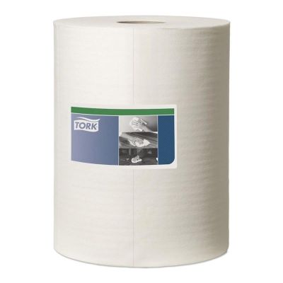 TOR510137 image(0) - Tork Molnlycke 510137 Centerfeed Cleaning Cloth, 9.84 in Dia x 416.67 ft L x 12.6 in W Roll, 500, Spunlace, White, 1 Plys