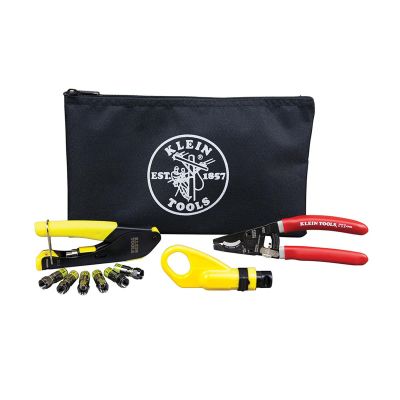 KLEVDV026211 image(0) - Klein Tools Coax Cable Installation Kit with Zipper Pouch