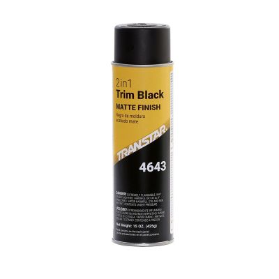 TRP4643 image(0) - Transtar Autobody Products 4643 - 2 in 1 Trim - 20 oz Aerosol Can - Matte Black - 5 to 10 Minute Curing