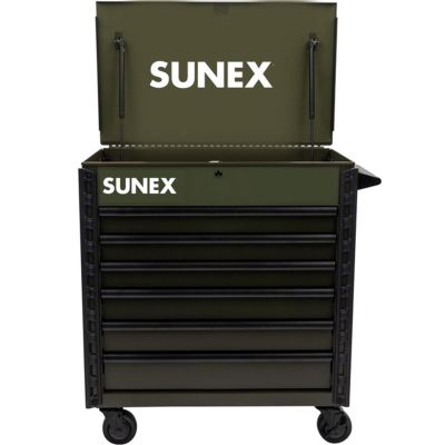 SUN8056FDAG image(0) - SUNEX TOOLS 34-inch 6 DRAWER PREMIUM SERVICE CART &hyphen; ARMY GREEN