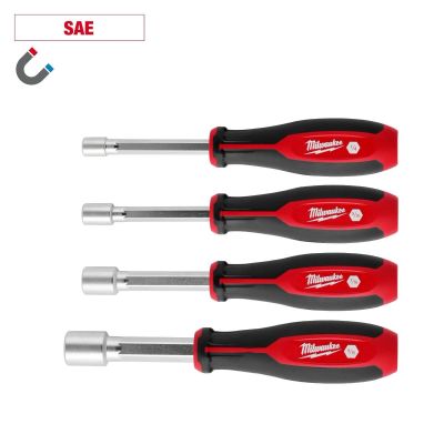MLW48-22-2544 image(0) - Milwaukee Tool 4pc SAE HollowCore Magnetic Nut Driver Set