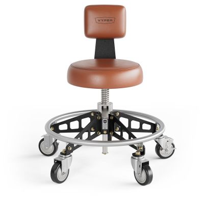 VYPRSM-BR-B-QH image(0) - Vyper Industrial 400 lb Capacity Robust Steel Max Quick Height Shop Chair - Brown/Black